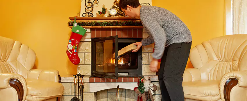 Rusted Metal Fireplace Restoration in Edgemont, California